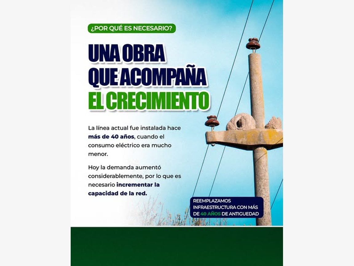 Afiche: una obra que acompaña el crecimiento, sobre la antigüedad de la red eléctrica actual